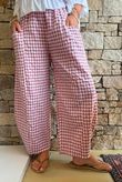 Nonni Gingham Relaxed Barrel Pant Indian Pink
